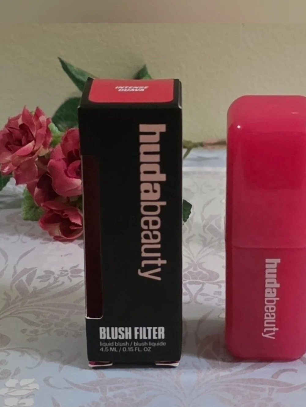 hudabeauty Intense Guava Liquid Blush - Vibrant Pink Cheek Tint